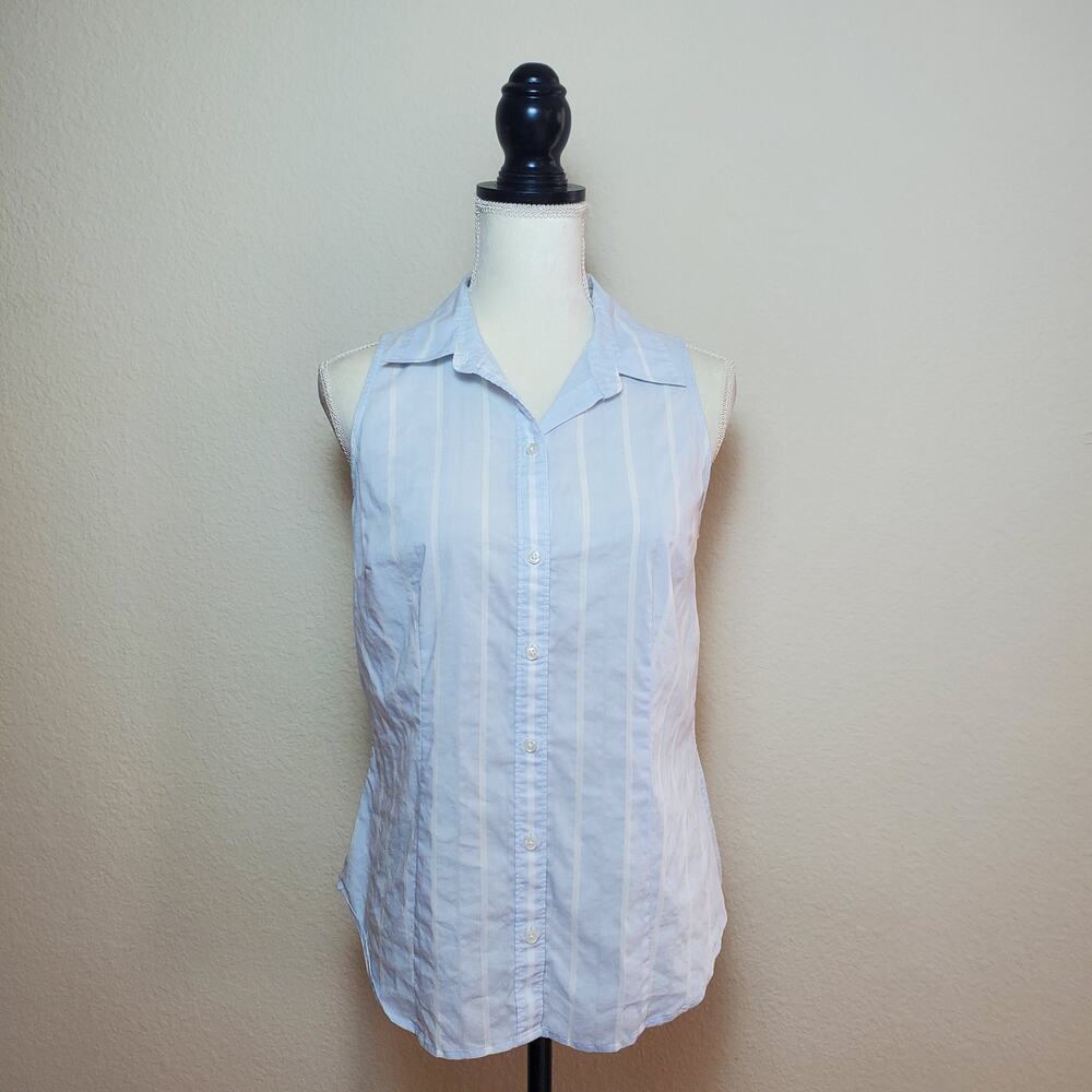 Ann Taylor Striped Sleeveless Blouse 8
